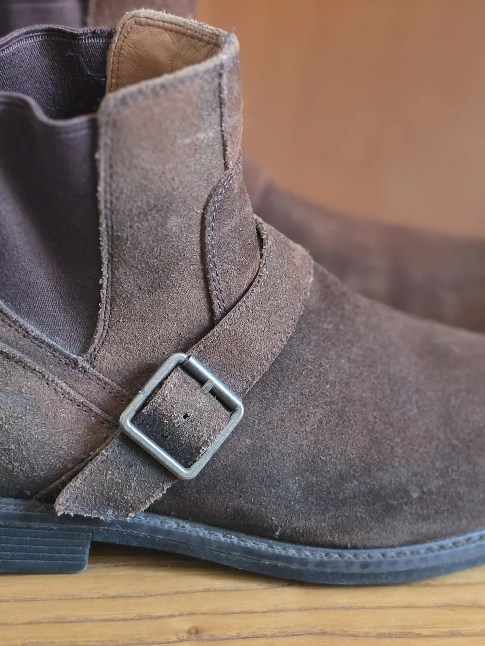 Men's Johnston & Murphy Brown Suede Chukka Boots with Side Buckle